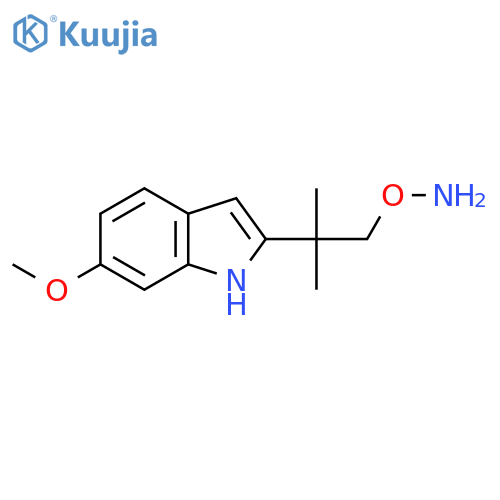 O-2-(6-methoxy-1H-indol-2-yl)-2-methylpropylhydroxylamine structure