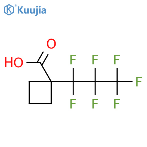 1-(heptafluoropropyl)cyclobutane-1-carboxylic acid structure