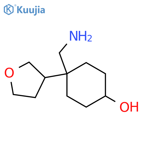 4-(aminomethyl)-4-(oxolan-3-yl)cyclohexan-1-ol structure