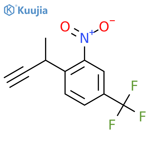 1-(but-3-yn-2-yl)-2-nitro-4-(trifluoromethyl)benzene structure