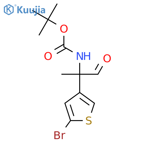 tert-butyl N-2-(5-bromothiophen-3-yl)-1-oxopropan-2-ylcarbamate structure