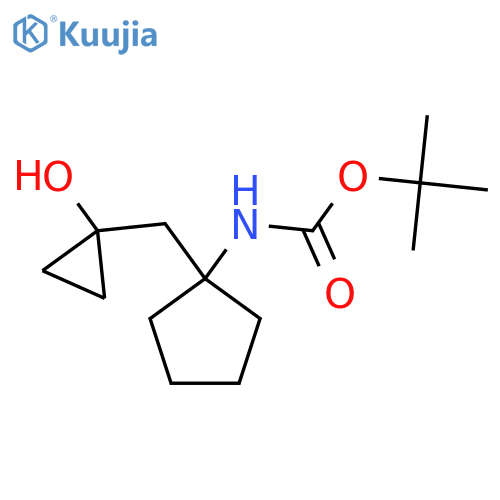 tert-butyl N-{1-(1-hydroxycyclopropyl)methylcyclopentyl}carbamate structure
