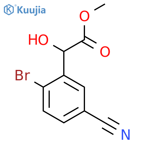 methyl 2-(2-bromo-5-cyanophenyl)-2-hydroxyacetate structure