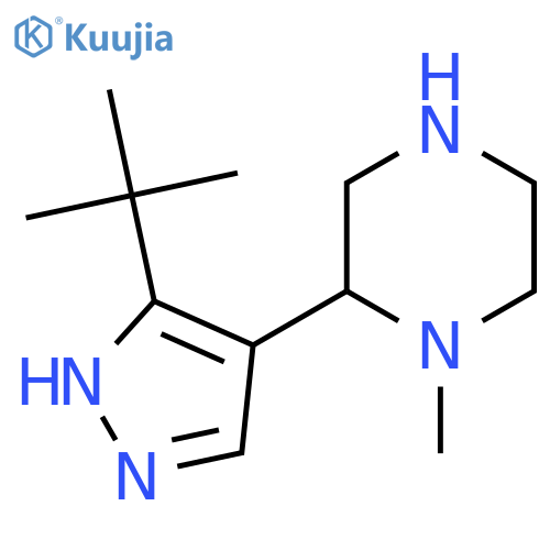 2-(3-tert-butyl-1H-pyrazol-4-yl)-1-methylpiperazine structure