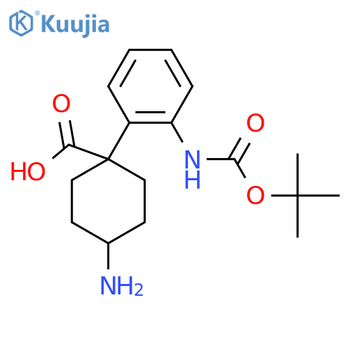 4-amino-1-(2-{(tert-butoxy)carbonylamino}phenyl)cyclohexane-1-carboxylic acid structure
