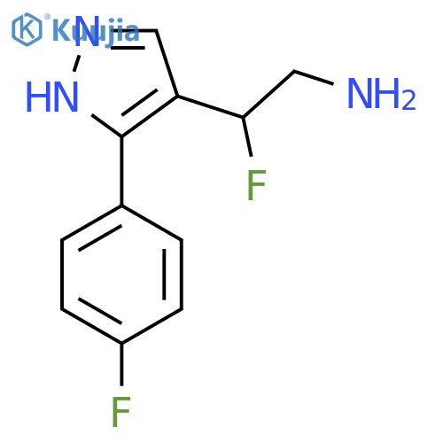 2-fluoro-2-3-(4-fluorophenyl)-1H-pyrazol-4-ylethan-1-amine structure