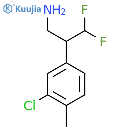 2-(3-Chloro-4-methylphenyl)-3,3-difluoropropan-1-amine structure