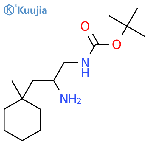 tert-butyl N-2-amino-3-(1-methylcyclohexyl)propylcarbamate structure