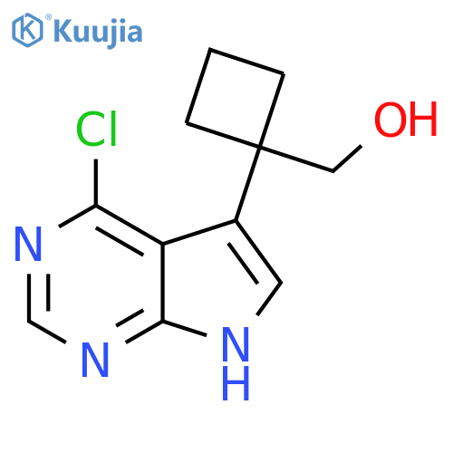 (1-{4-chloro-7H-pyrrolo2,3-dpyrimidin-5-yl}cyclobutyl)methanol structure