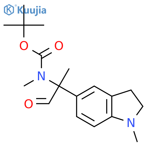 tert-butyl N-methyl-N-2-(1-methyl-2,3-dihydro-1H-indol-5-yl)-1-oxopropan-2-ylcarbamate structure