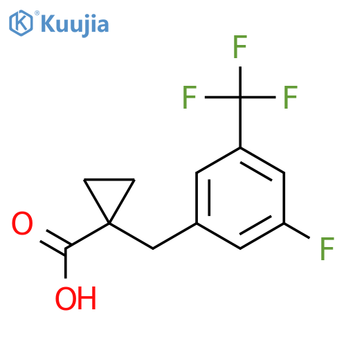 1-{3-fluoro-5-(trifluoromethyl)phenylmethyl}cyclopropane-1-carboxylic acid structure