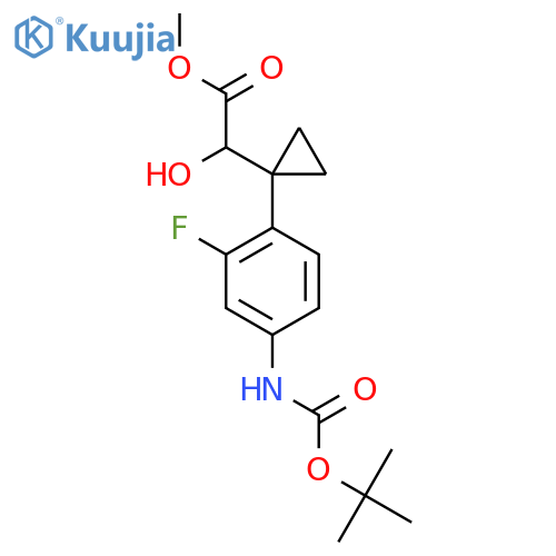 methyl 2-1-(4-{(tert-butoxy)carbonylamino}-2-fluorophenyl)cyclopropyl-2-hydroxyacetate structure