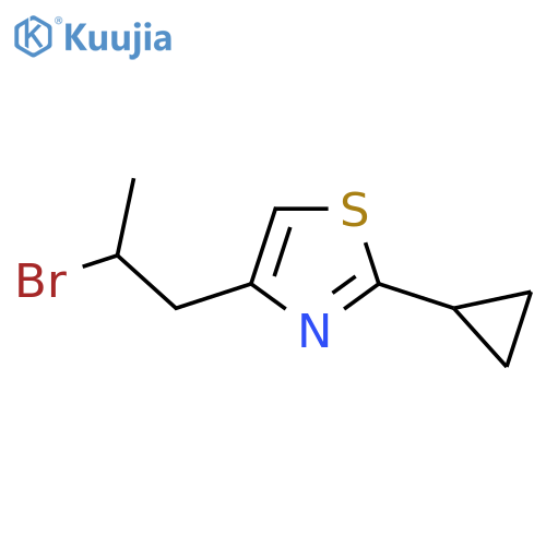 4-(2-bromopropyl)-2-cyclopropyl-1,3-thiazole structure