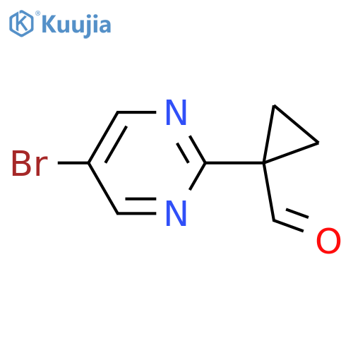 1-(5-Bromopyrimidin-2-yl)cyclopropane-1-carbaldehyde structure