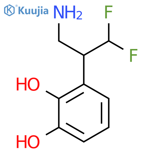 3-(3-amino-1,1-difluoropropan-2-yl)benzene-1,2-diol structure