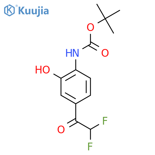 tert-butyl N-4-(2,2-difluoroacetyl)-2-hydroxyphenylcarbamate structure