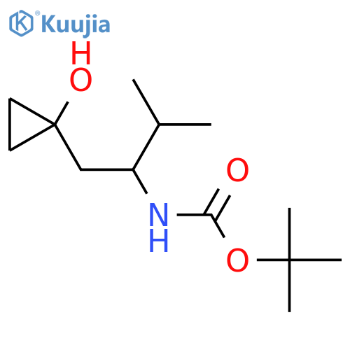tert-butyl N-1-(1-hydroxycyclopropyl)-3-methylbutan-2-ylcarbamate structure