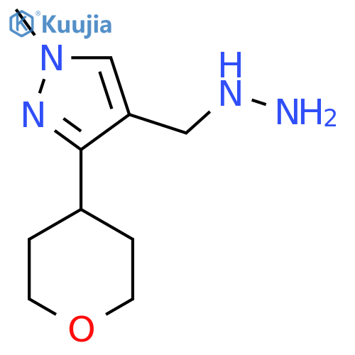 4-(hydrazinylmethyl)-1-methyl-3-(oxan-4-yl)-1H-pyrazole structure