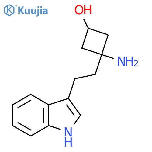3-amino-3-2-(1H-indol-3-yl)ethylcyclobutan-1-ol structure