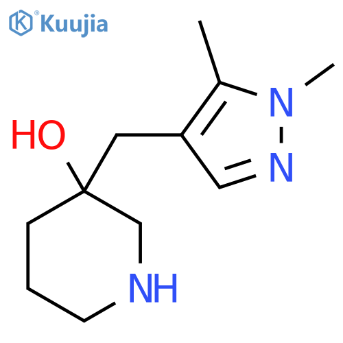 3-(1,5-dimethyl-1H-pyrazol-4-yl)methylpiperidin-3-ol structure