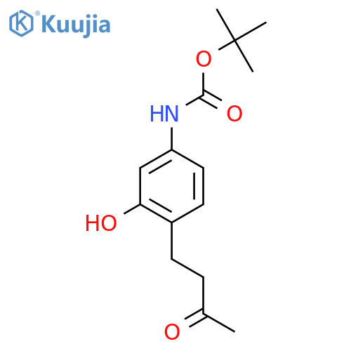 tert-butyl N-3-hydroxy-4-(3-oxobutyl)phenylcarbamate structure