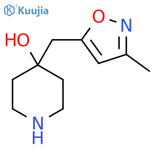 4-(3-methyl-1,2-oxazol-5-yl)methylpiperidin-4-ol structure