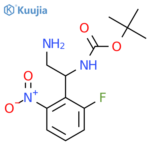 tert-butyl N-2-amino-1-(2-fluoro-6-nitrophenyl)ethylcarbamate structure