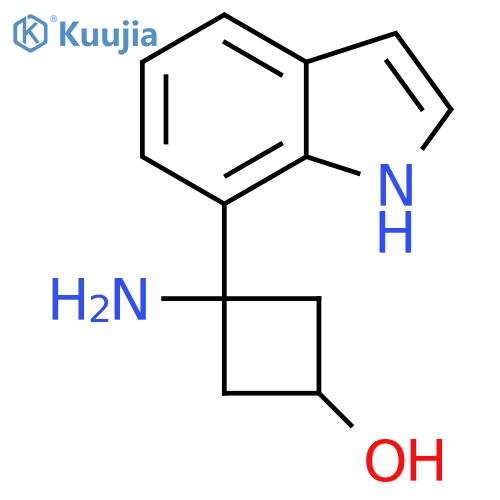 3-amino-3-(1H-indol-7-yl)cyclobutan-1-ol structure