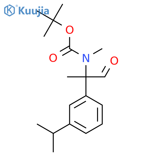 tert-butyl N-methyl-N-{1-oxo-2-3-(propan-2-yl)phenylpropan-2-yl}carbamate structure