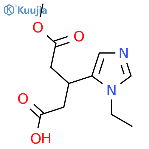3-(1-ethyl-1H-imidazol-5-yl)-5-methoxy-5-oxopentanoic acid structure