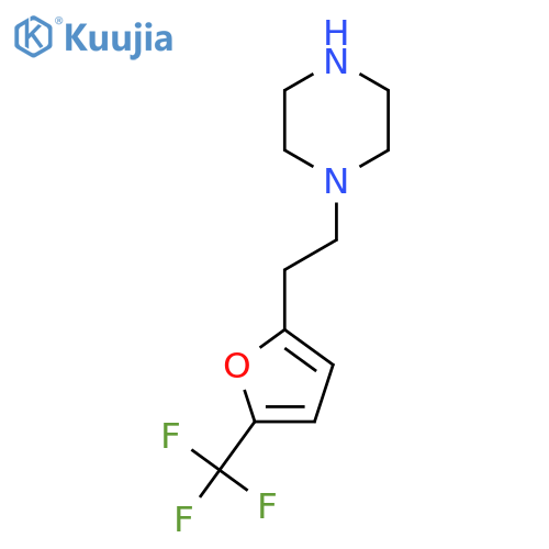 1-{2-5-(trifluoromethyl)furan-2-ylethyl}piperazine structure