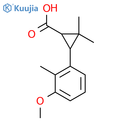 3-(3-methoxy-2-methylphenyl)-2,2-dimethylcyclopropane-1-carboxylic acid structure