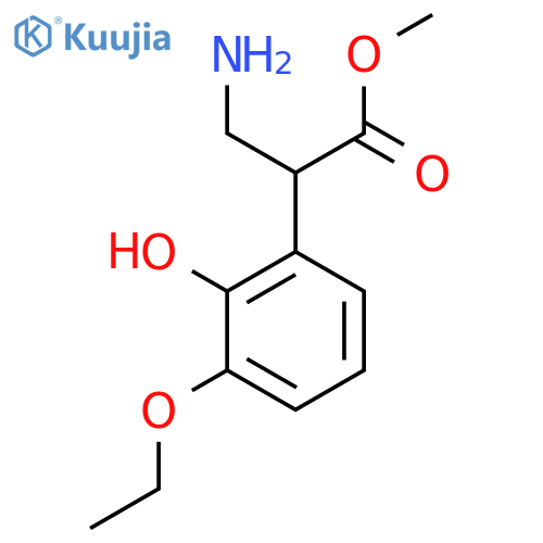 methyl 3-amino-2-(3-ethoxy-2-hydroxyphenyl)propanoate structure