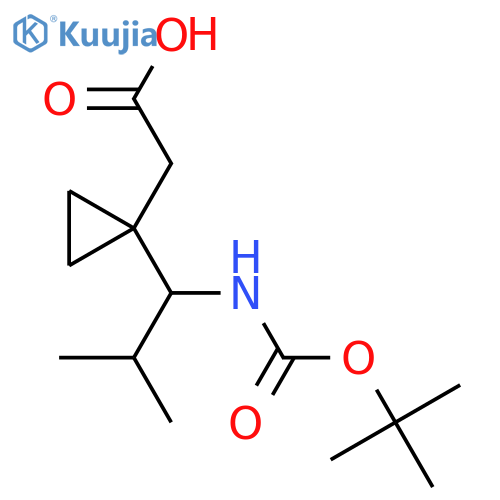 2-1-(1-{(tert-butoxy)carbonylamino}-2-methylpropyl)cyclopropylacetic acid structure