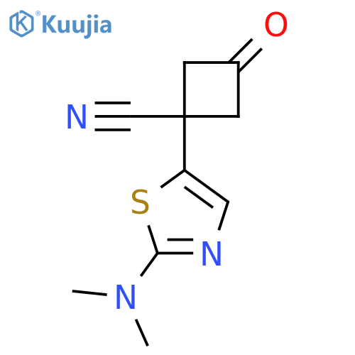 1-2-(dimethylamino)-1,3-thiazol-5-yl-3-oxocyclobutane-1-carbonitrile structure