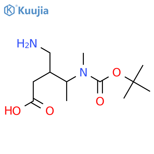 3-(aminomethyl)-4-{(tert-butoxy)carbonyl(methyl)amino}pentanoic acid structure