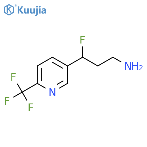 3-fluoro-3-6-(trifluoromethyl)pyridin-3-ylpropan-1-amine structure