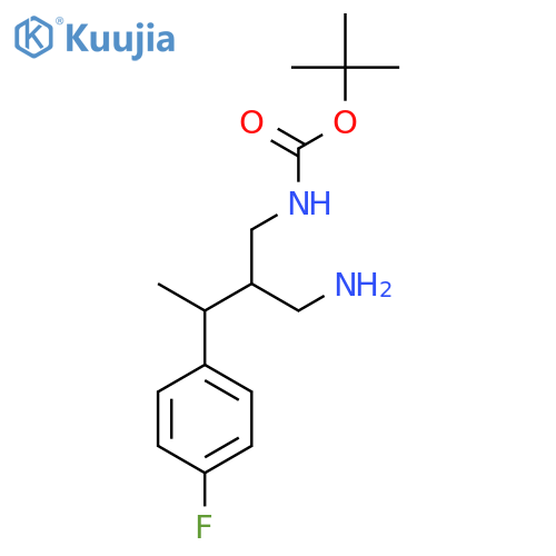tert-butyl N-2-(aminomethyl)-3-(4-fluorophenyl)butylcarbamate structure