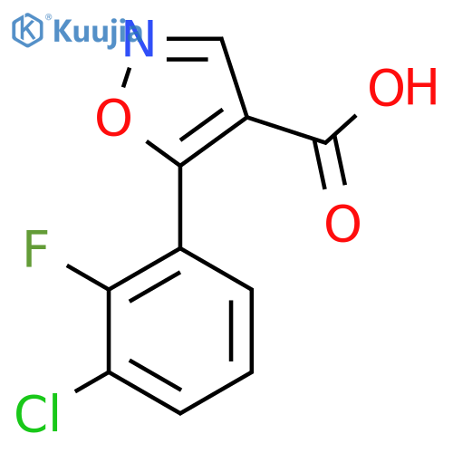 5-(3-chloro-2-fluorophenyl)-1,2-oxazole-4-carboxylic acid structure