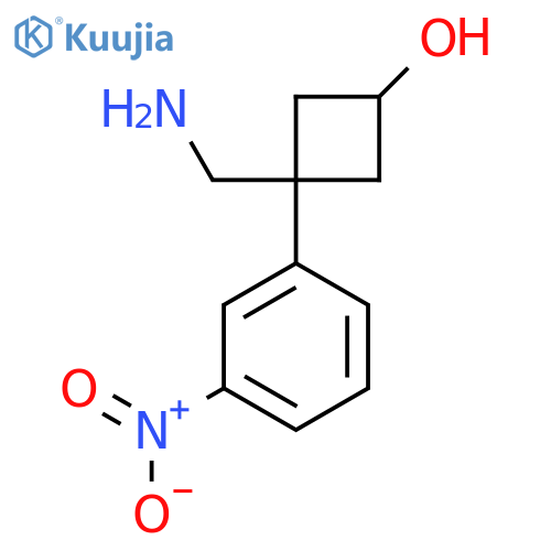 3-(aminomethyl)-3-(3-nitrophenyl)cyclobutan-1-ol structure