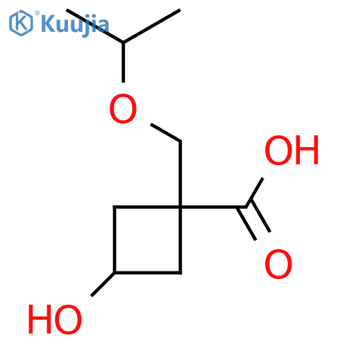 3-hydroxy-1-(propan-2-yloxy)methylcyclobutane-1-carboxylic acid structure