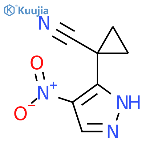 1-(4-nitro-1H-pyrazol-3-yl)cyclopropane-1-carbonitrile structure