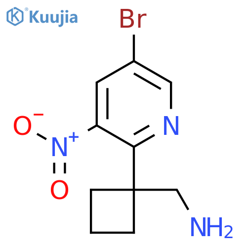 1-(5-bromo-3-nitropyridin-2-yl)cyclobutylmethanamine structure