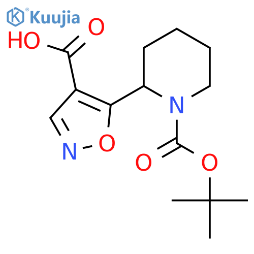 5-{1-(tert-butoxy)carbonylpiperidin-2-yl}-1,2-oxazole-4-carboxylic acid structure