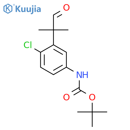 tert-butyl N-4-chloro-3-(2-methyl-1-oxopropan-2-yl)phenylcarbamate structure