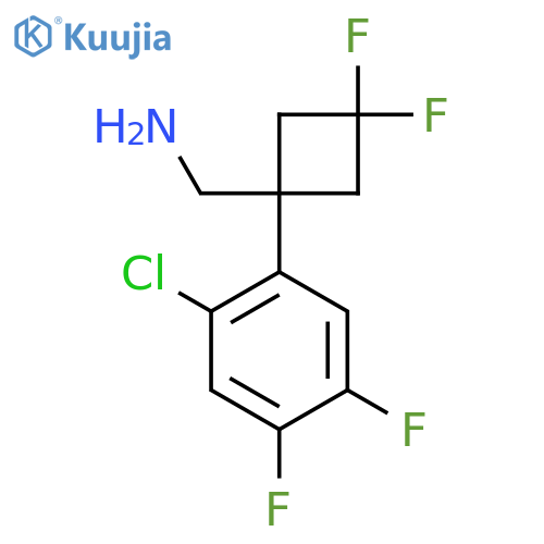 1-(2-chloro-4,5-difluorophenyl)-3,3-difluorocyclobutylmethanamine structure