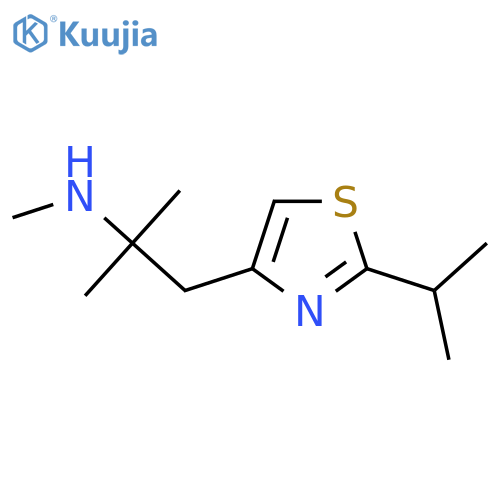 methyl({2-methyl-1-2-(propan-2-yl)-1,3-thiazol-4-ylpropan-2-yl})amine structure