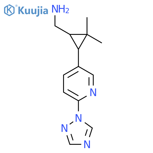 {2,2-dimethyl-3-6-(1H-1,2,4-triazol-1-yl)pyridin-3-ylcyclopropyl}methanamine structure