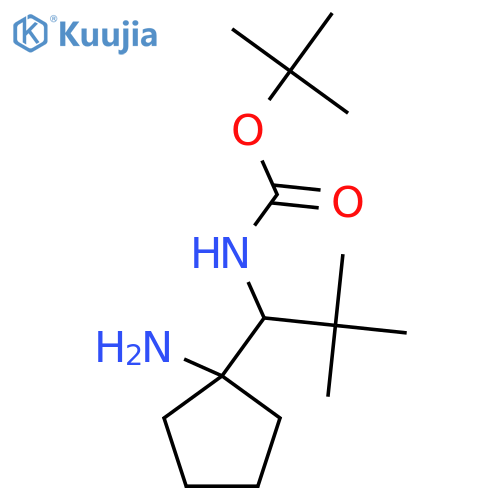 tert-butyl N-1-(1-aminocyclopentyl)-2,2-dimethylpropylcarbamate structure