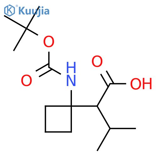 2-(1-{(tert-butoxy)carbonylamino}cyclobutyl)-3-methylbutanoic acid structure